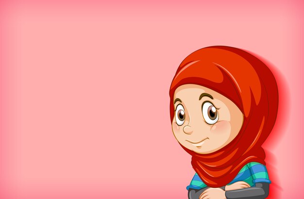 행복 한 이슬람 소녀 만화 캐릭터