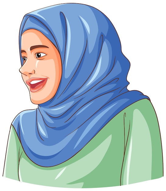 Free vector happy muslim woman wearing hijab