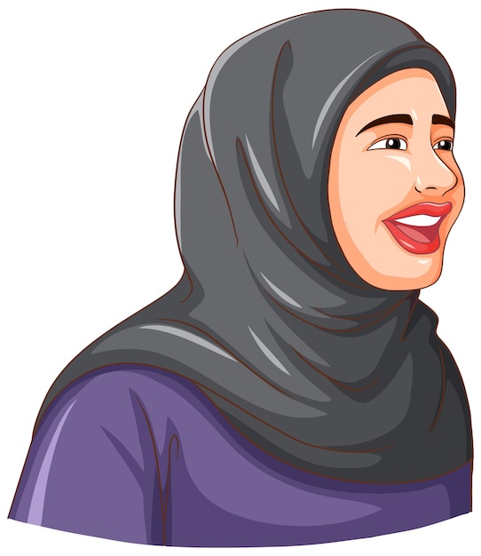 Free vector happy muslim woman wearing hijab