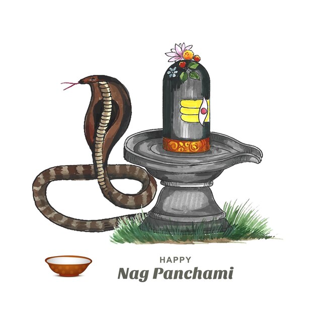 Happy nag panchami indian festival card illustration background