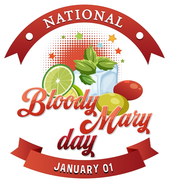 Free vector happy national bloody mary day icon