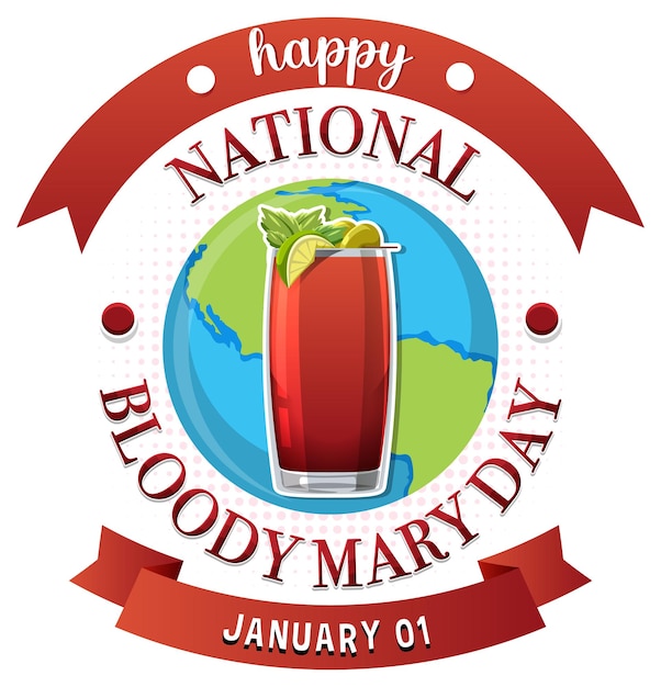 Free vector happy national bloody mary day icon