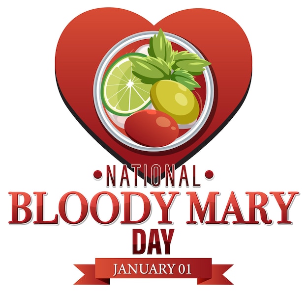 Free vector happy national bloody mary day icon