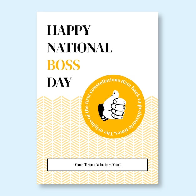 Free vector happy national boss day card