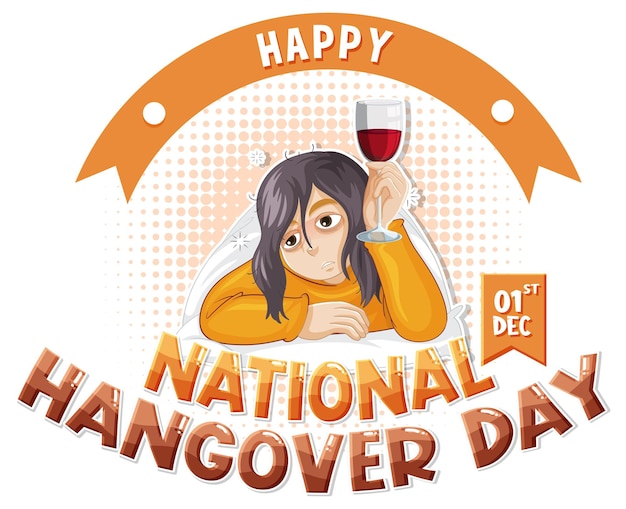 Free vector happy national hangover day