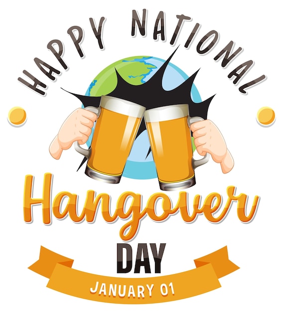 Free vector happy national hangover day