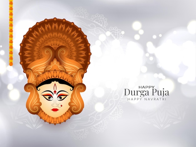 Felice navratri e durga puja sfondo religioso del festival inidan