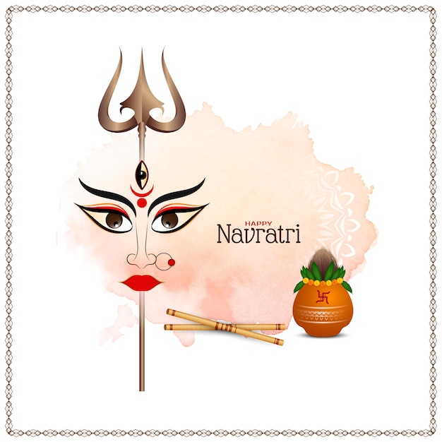 Happy navratri hindu festival elegant background vector