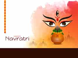 Free vector happy navratri indian goddess worship festival celebration background