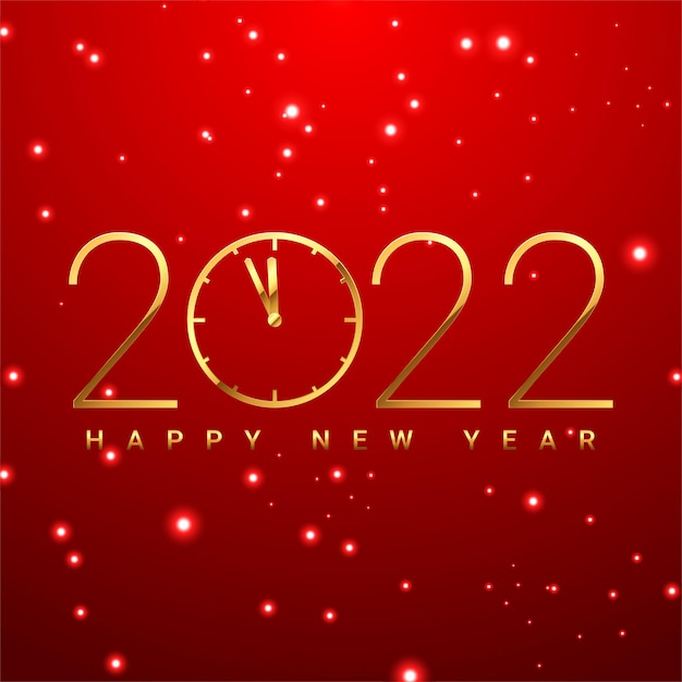 Happy new 2022 year elegant gold text with light