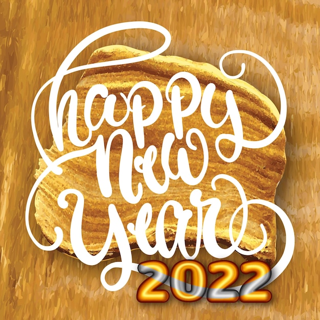 Happy new 2022 year. holiday vector illustration of golden metallic numbers 2022