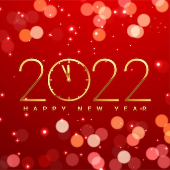 2022년 새해 복 많이 받으세요. 황금 금속 숫자 2022의 휴일 벡터 일러스트 레이 션