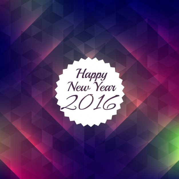 Free vector happy new year 2016 with colorful background