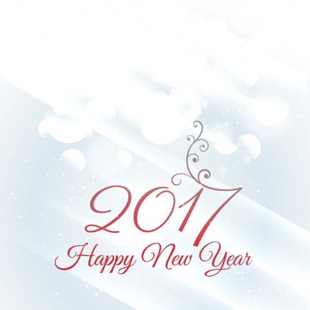 Happy new year 2017 white background 