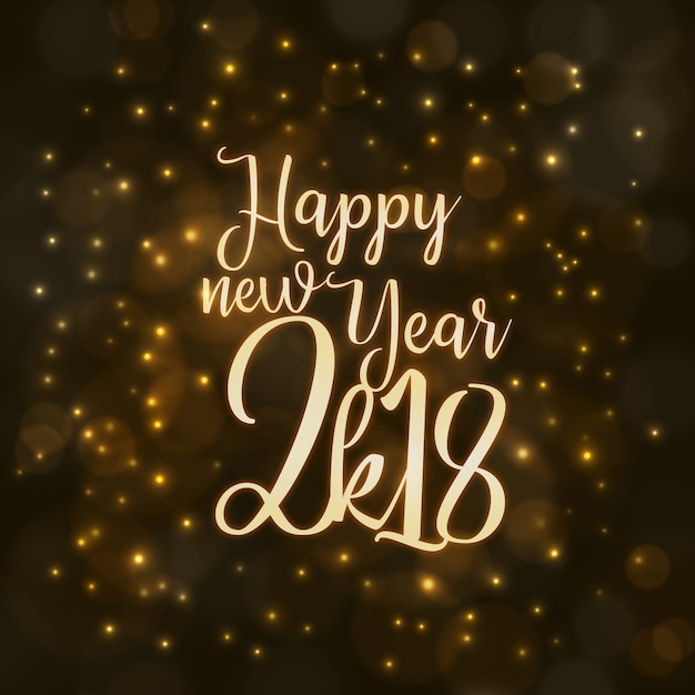 Free vector happy new year 2018 background with lighting effect