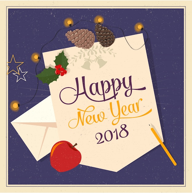 Happy New Year 2018 card