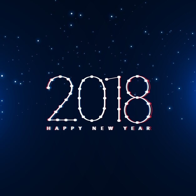 Free vector happy new year 2018 design in blue background