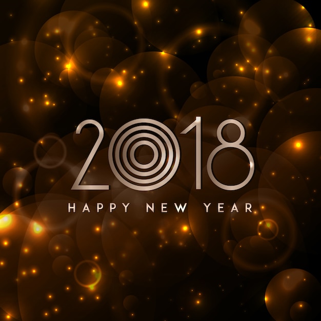 Free vector happy new year 2018 elegant royal background with golden bars effect