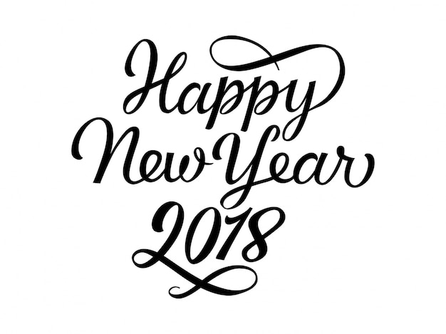 Happy new year 2018 lettering