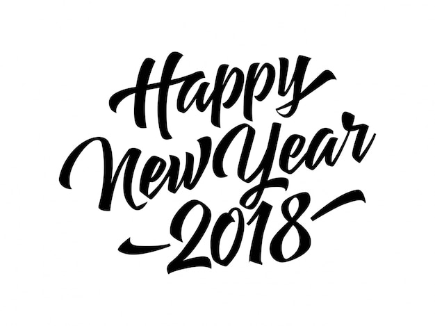 Happy New Year 2018 lettering