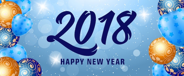 Happy new year 2018 lettering