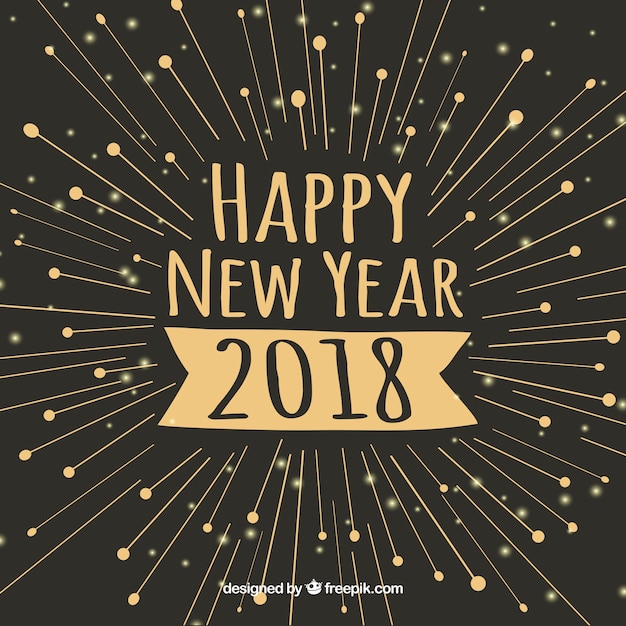 happy new year 2018 minimalistic background