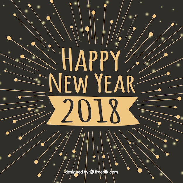 Free vector happy new year 2018 minimalistic background