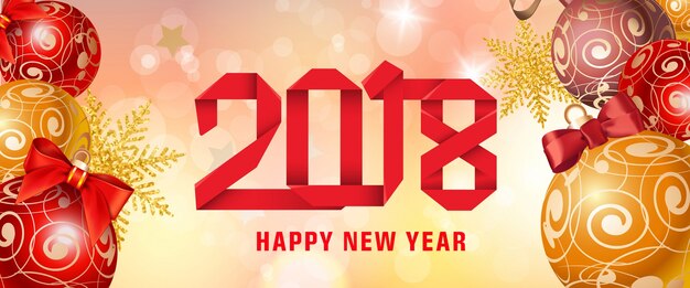 Happy New Year 2018 Paper Lettering