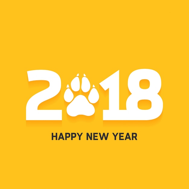 Happy new year 2018 text design