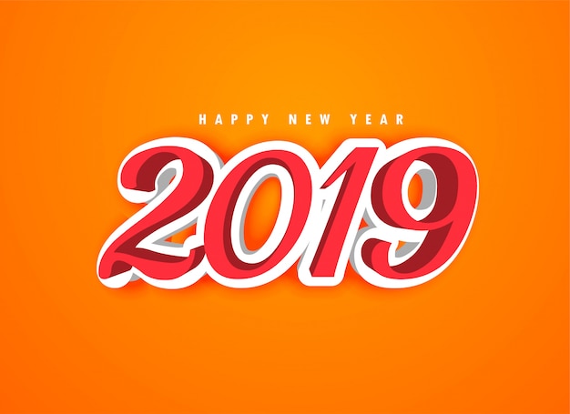 Happy new year 2019 in 3d style