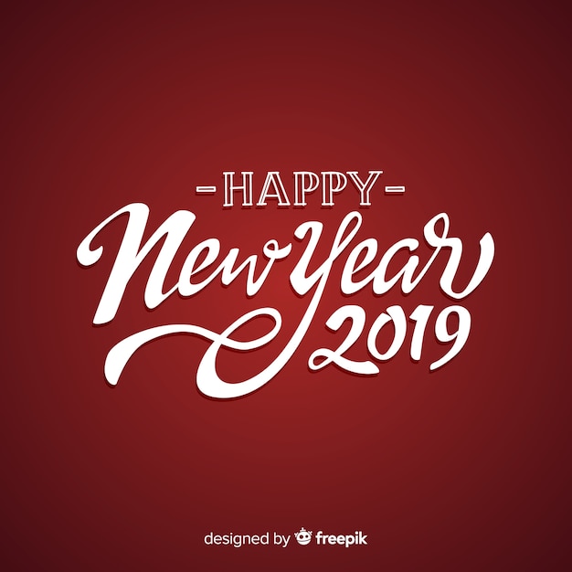 멋진 글자와 함께 행복 한 새 해 2019 배경