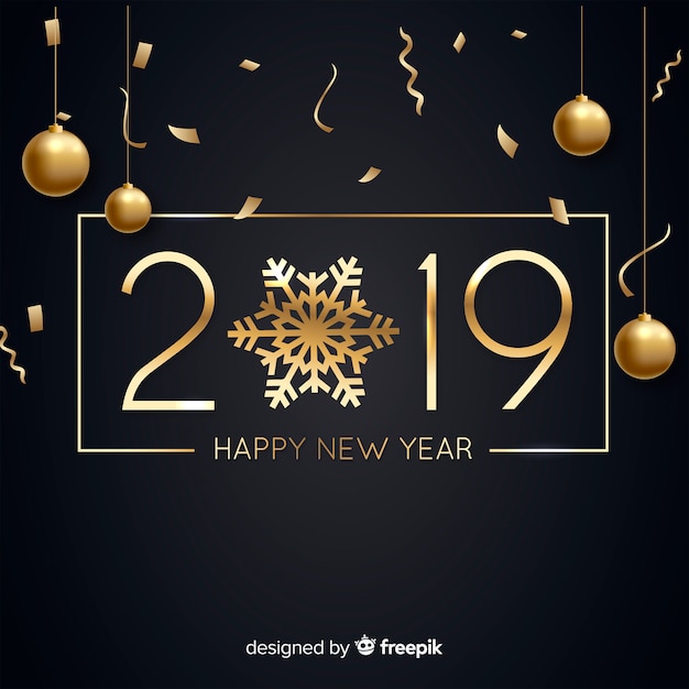 Free vector happy new year 2019 background