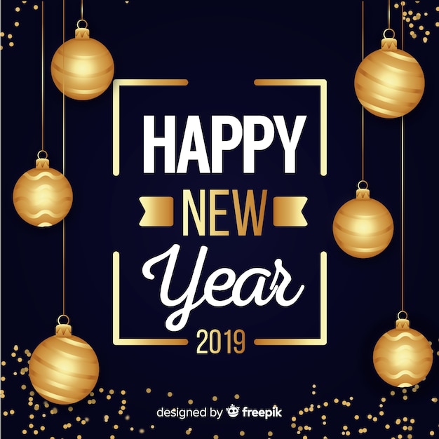 Vettore gratuito felice anno nuovo sfondo 2019