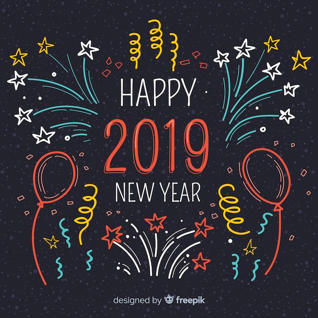 Free Vector happy new year 2019 background