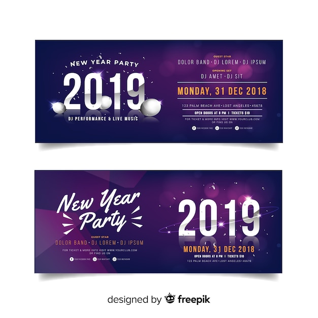 Happy new year 2019 banner