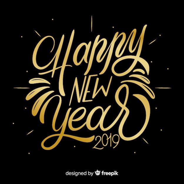 Free vector happy new year 2019 black background