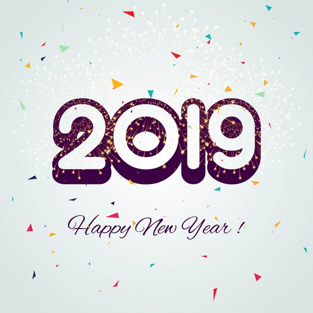 새해 복 많이 받으세요 2019 카드 축하 화려한 배경