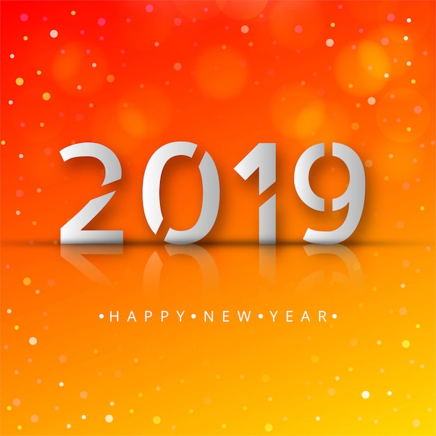 Happy new year 2019 card celebration colorful background