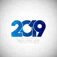 Free vector happy new year 2019 design with white background