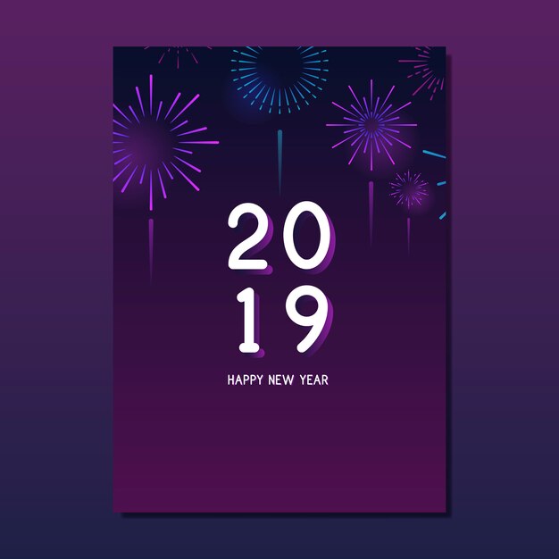 Happy new year 2019 greeting card vector