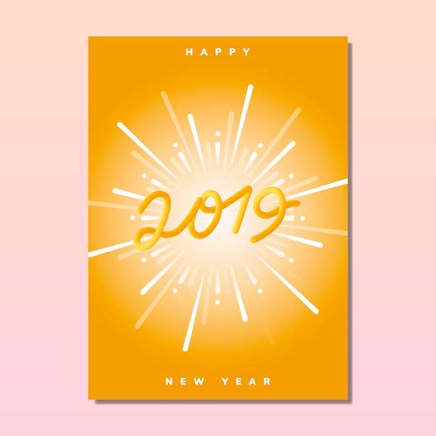 Happy new year 2019 greeting card vector
