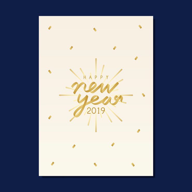 무료 Vector 새해 복 많이 받으세요 2019 인사말 카드 벡터