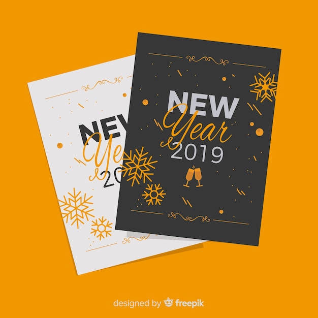 Happy new year 2019 greeting cards