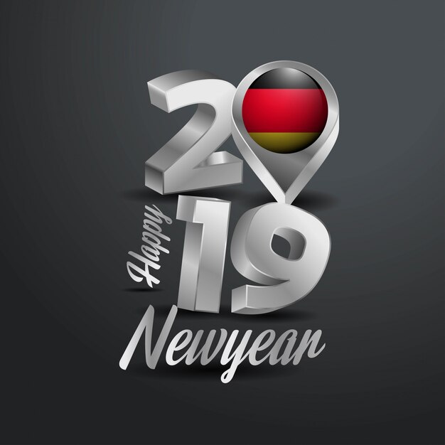 Happy New Year 2019 Grey Typography 