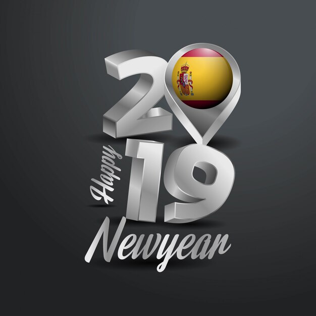 새해 복 많이 받으세요 2019 회색 타이포그래피