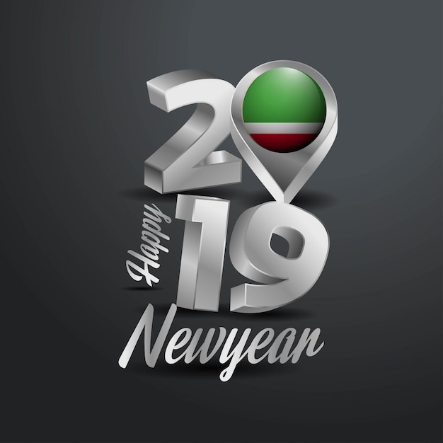 Free vector happy new year 2019 grey typography