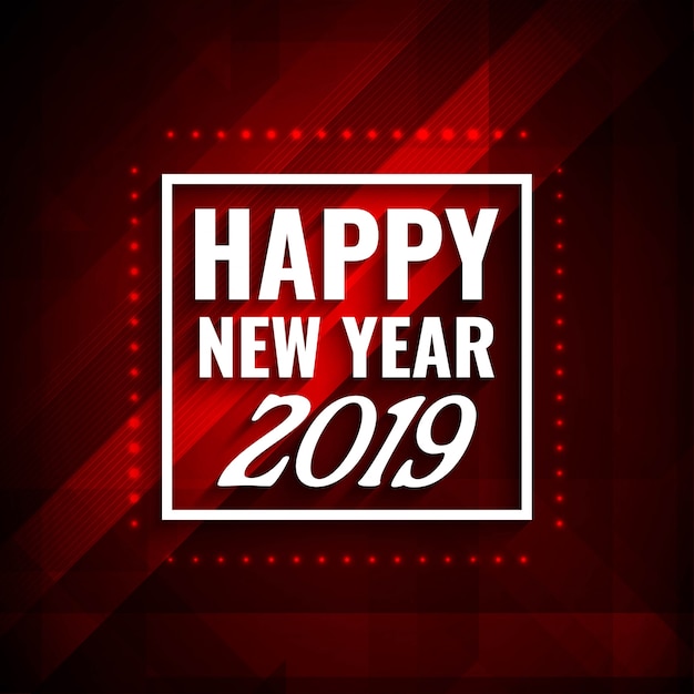 Free vector happy new year 2019 modern red background