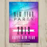 Free vector happy new year 2019 poster