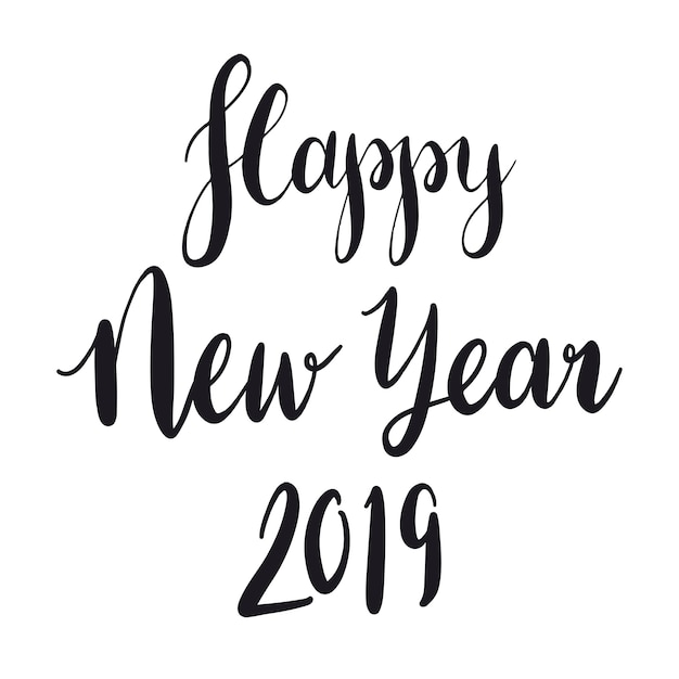 Free vector happy new year 2019 typography style vector