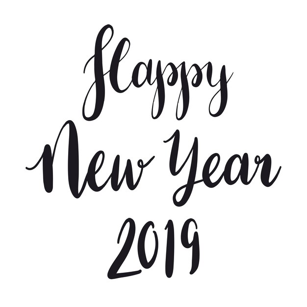 Happy New Year 2019 typography style vector